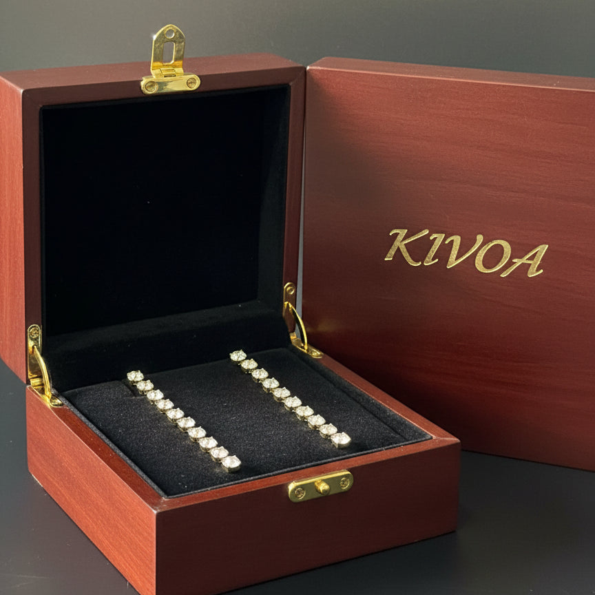 Dazzling Diamond Bar Drop Earrings