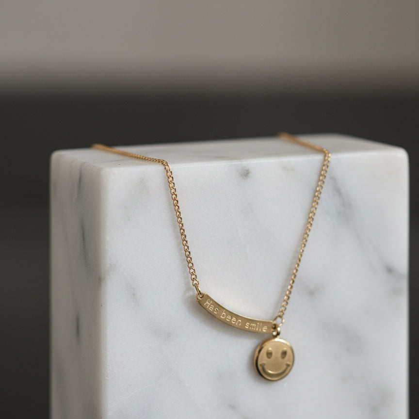 Golden Smile Charm Necklace