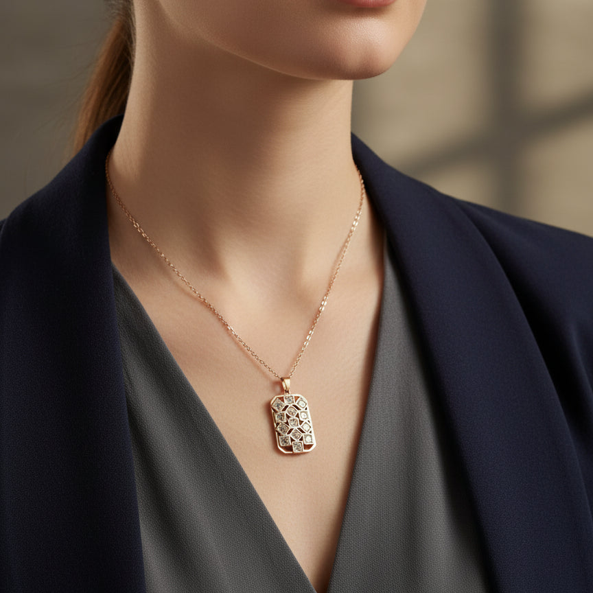 Dazzling Rose Gold Diamond Pendant