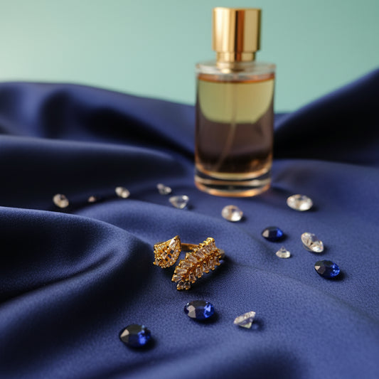 Gold Plated Zircon Adjustable Ring - Elegant & Fashionable Statement Piece