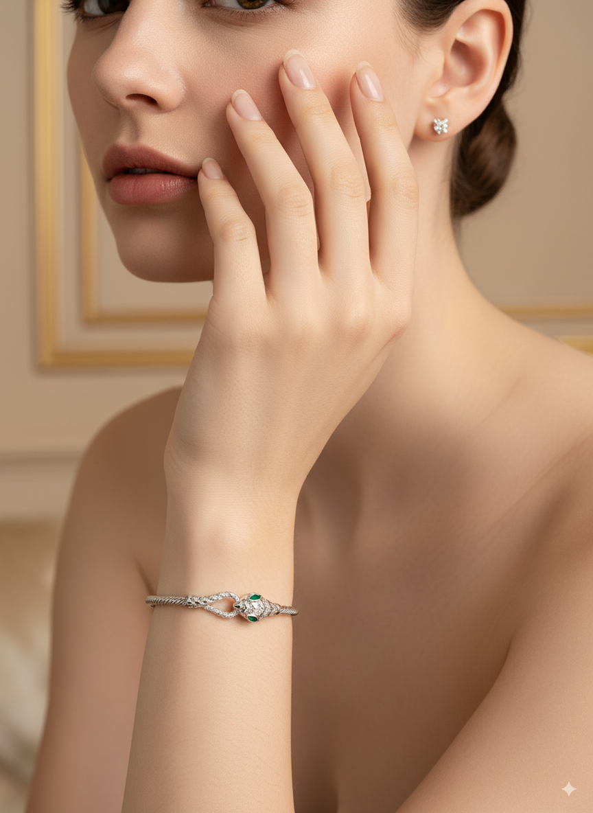 Mystic Serpent Luxe Silver Bracelet