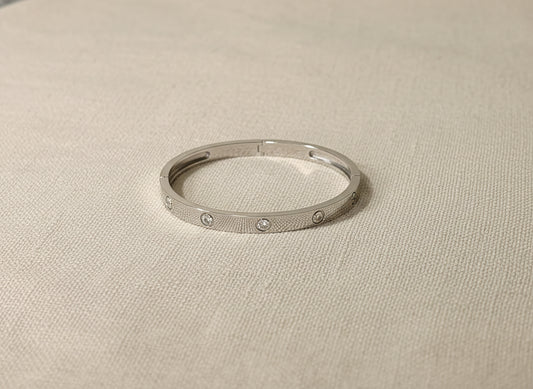 Elegant Silver-Tone Pave Bracelet with Rhinestones - Everyday Luxury & Style