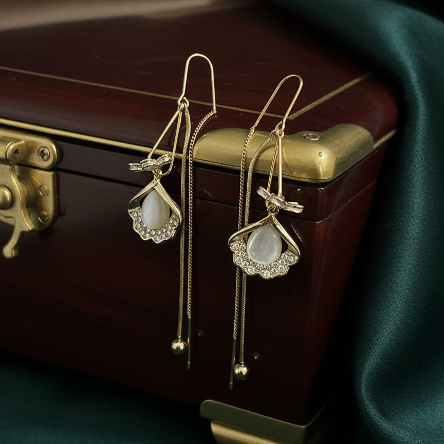 Elegant Dangle Gemstone Drop Earrings