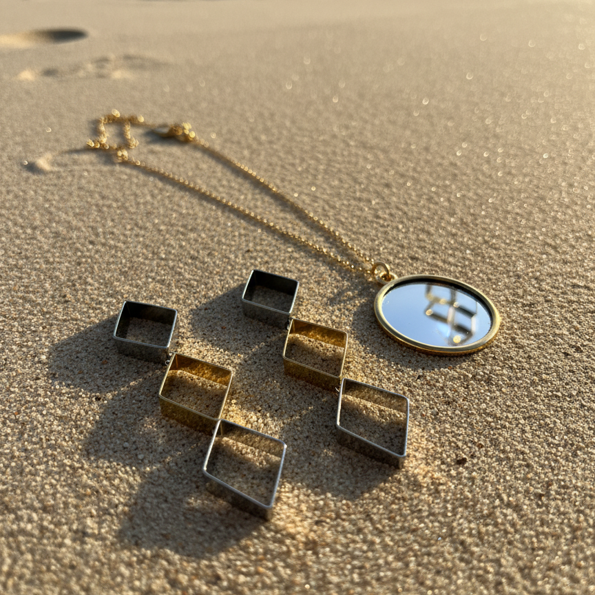 Dazzling Rhombus Drop Gold Earrings