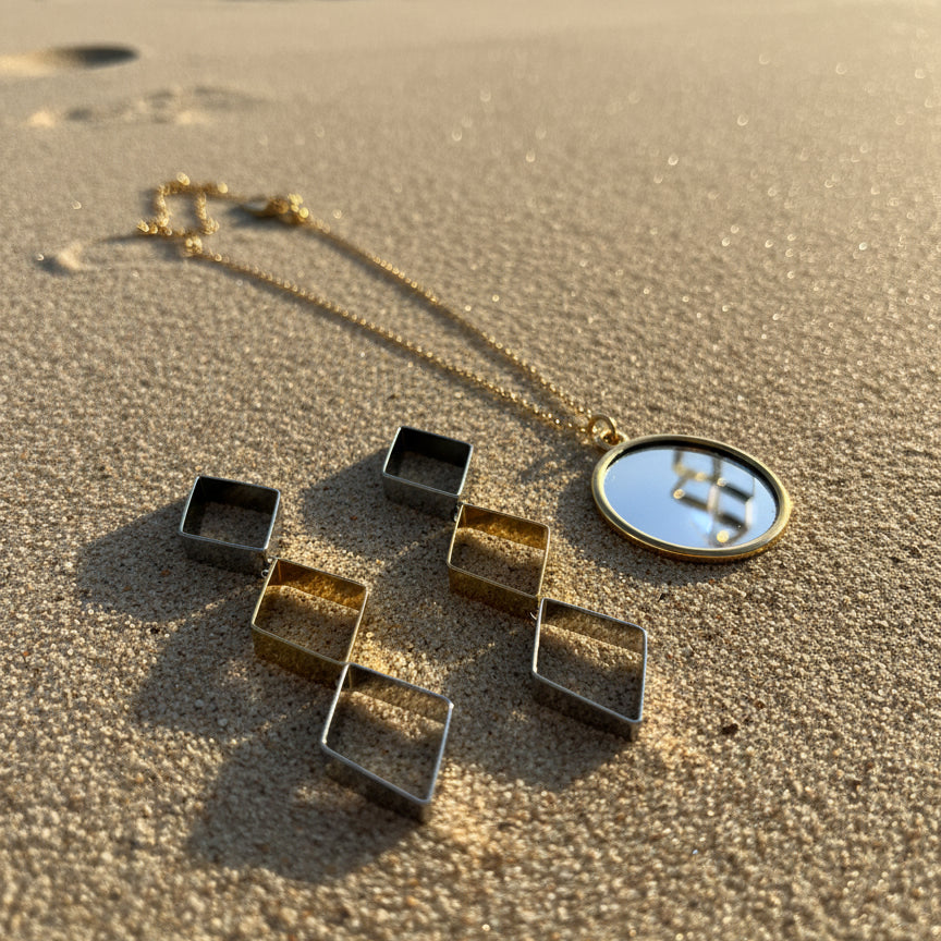 Dazzling Rhombus Drop Gold Earrings