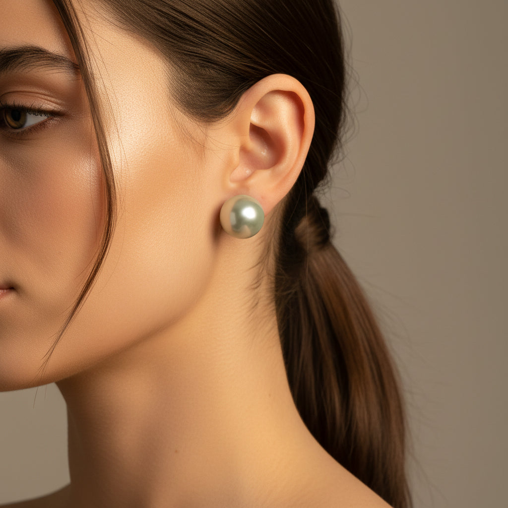 Luminous Pearl Stud Elegance