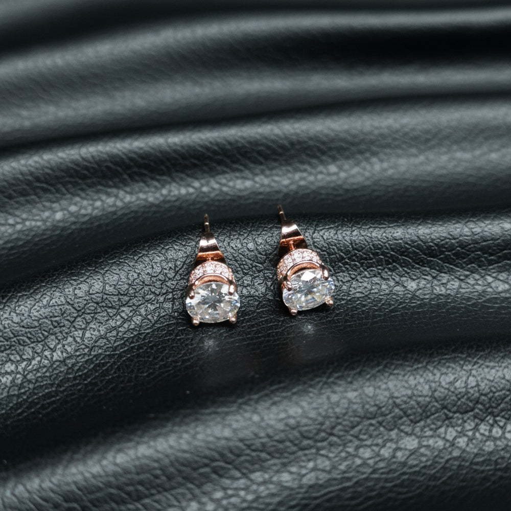 Rose Gold Plated Sterling Silver Cubic Zirconia Drop Earrings for Women