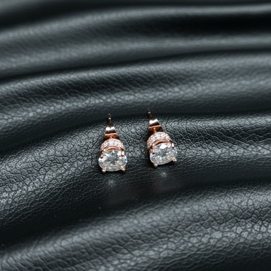 Rose Gold Plated Sterling Silver Cubic Zirconia Drop Earrings for Women