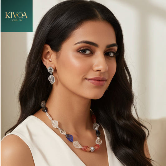 Kivoa's Multi-Stone Artisan Statement Necklace