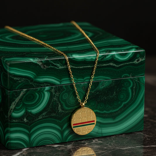 Malachite & Gold Medallion Necklace