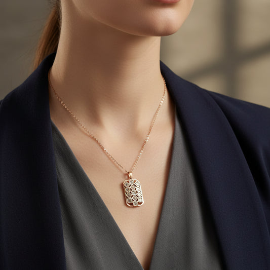 Dazzling Rose Gold Diamond Pendant