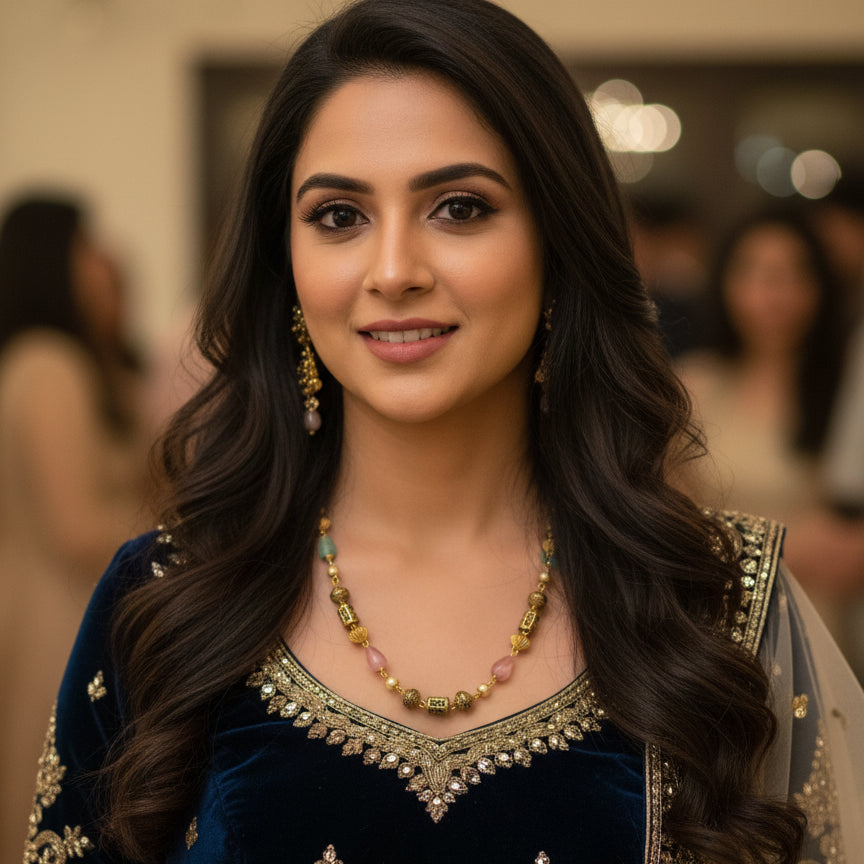 Regal Pearl Gold Necklace