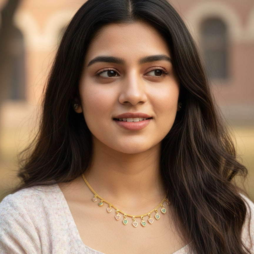 Charming Heart Gold Chain Necklace