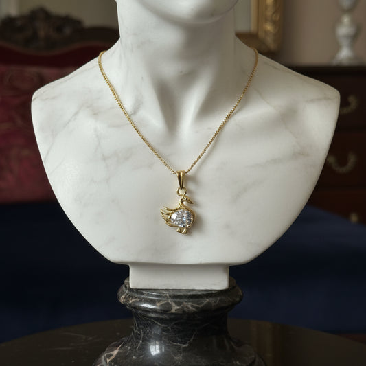 Golden Swan Zirconia Elegance Necklace