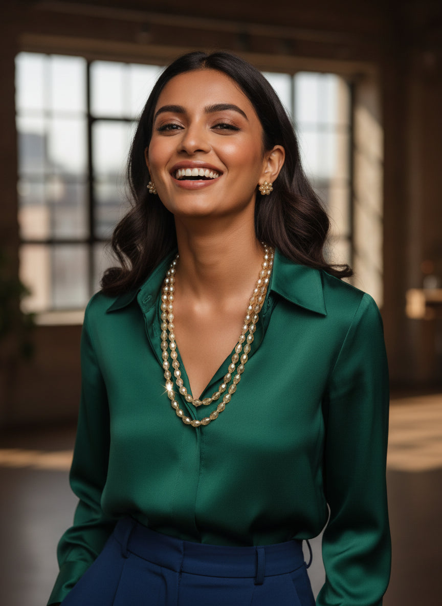 Elegant Gold Beaded Double Layer Necklace & Earring Set - Handmade Fashion Jewelry