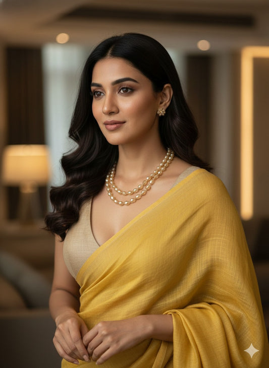 Elegant Gold Beaded Double Layer Necklace & Earring Set - Handmade Fashion Jewelry