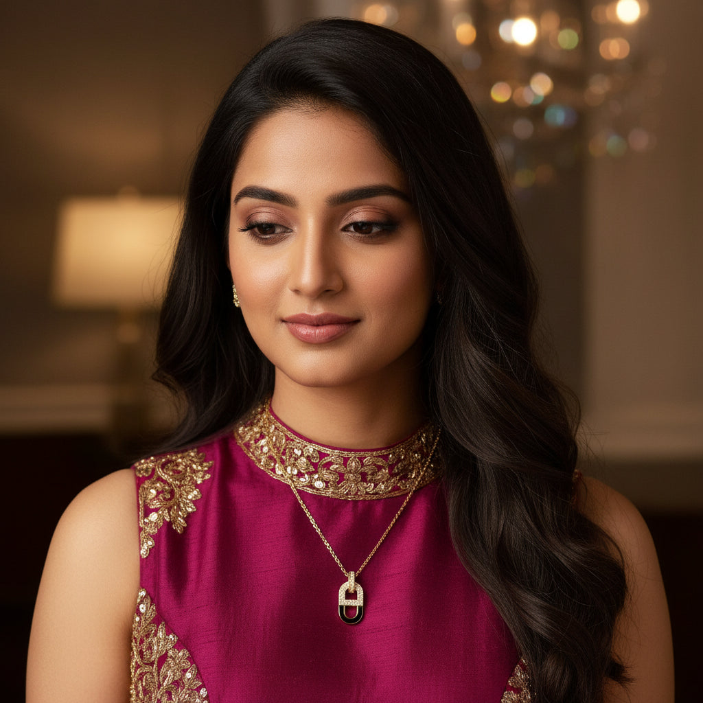 Elegant Gold & Onyx Lock Pendant Necklace | Everyday Luxury for Her