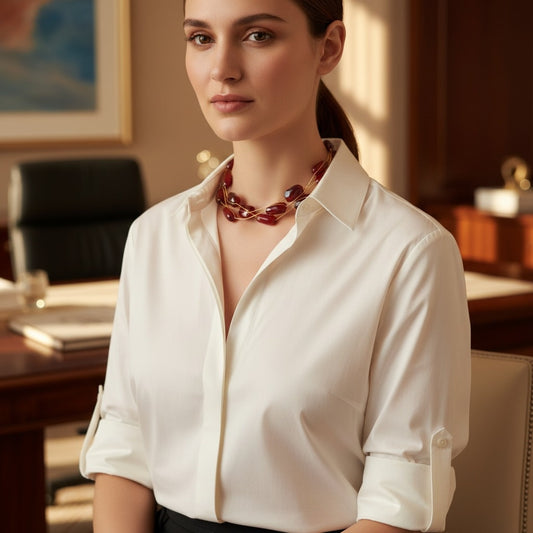 Elegant Crimson Floating Bead Layered Necklace