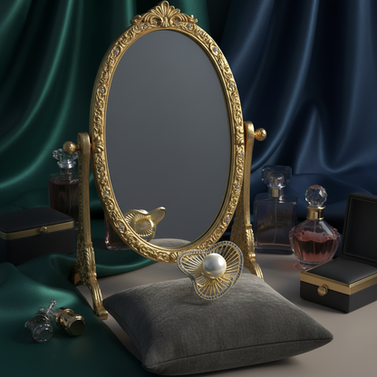 Golden Aura Pearl Statement Ring