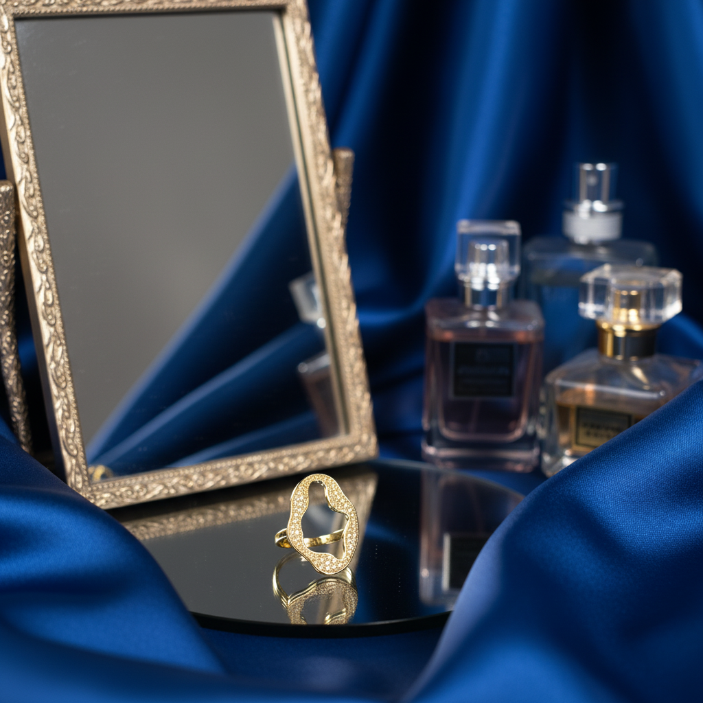 Radiant Gold Crystal Band Ring