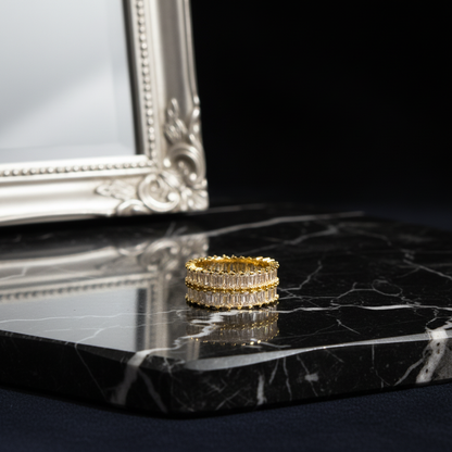 Abstract Gold Crystal Statement Ring