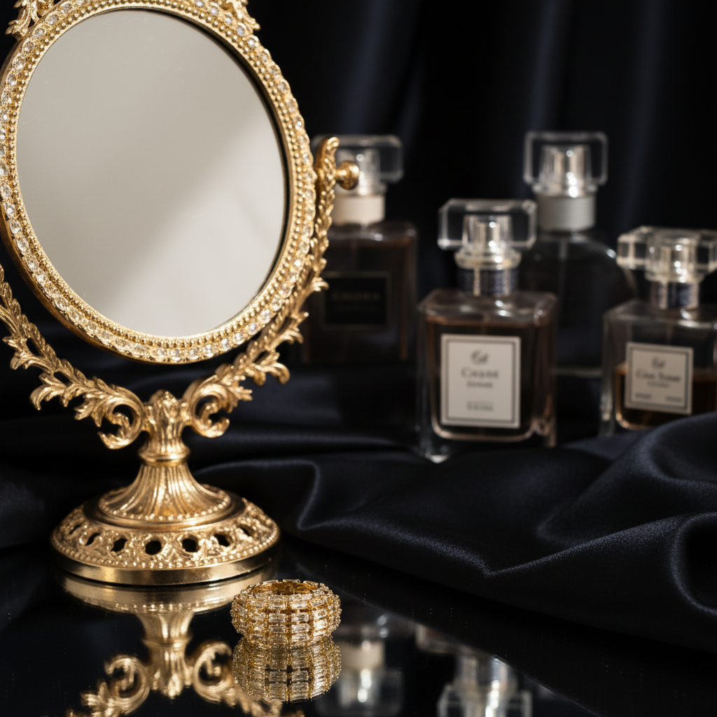 Glam Gold Crystal Wide Band Ring