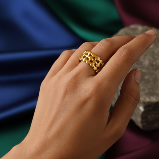 Elegant Gold Chain Link Ring | Stackable Everyday Band for Women