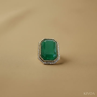 KIVOA Emerald Royale Statement Ring