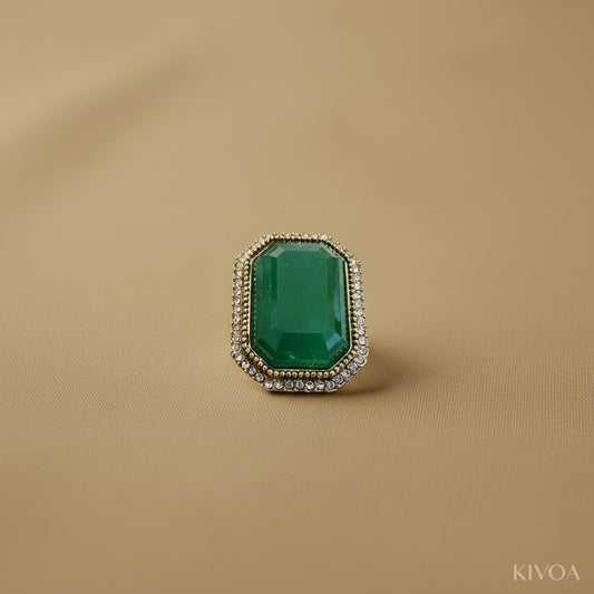 KIVOA Emerald Royale Statement Ring