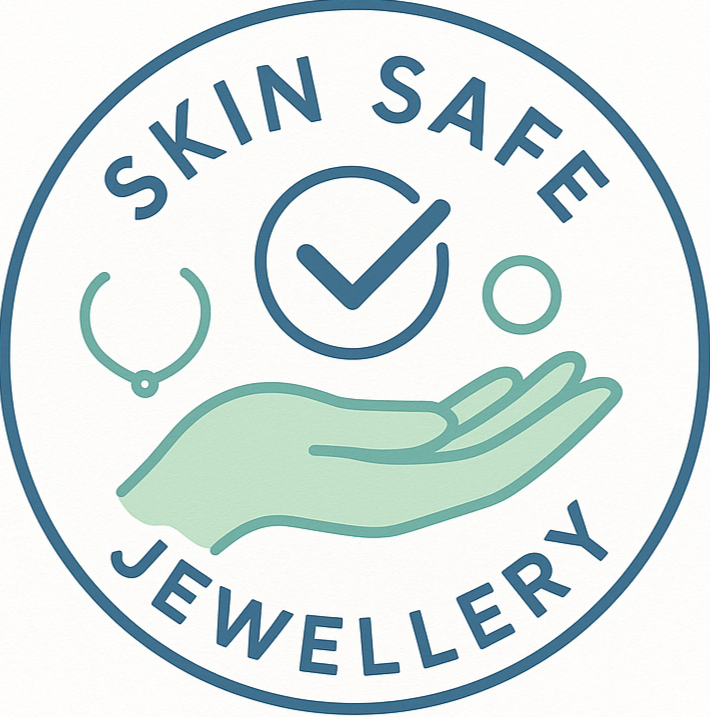 Generate a icon with text  Skin Safe jewellery 